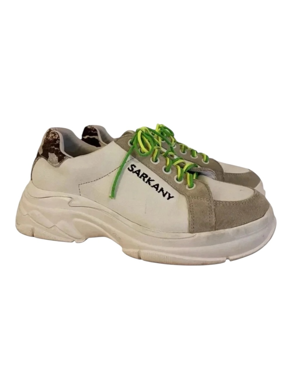 Ricky Sarkany Womens Size White Chunky Sneakers Shoes.